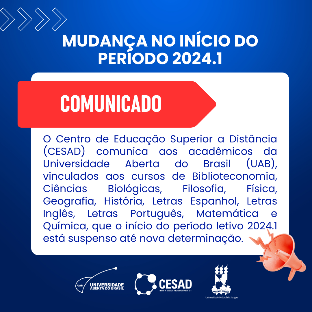 MUDANÇA NO INÍCIO DO PERÍODO 2024.1
